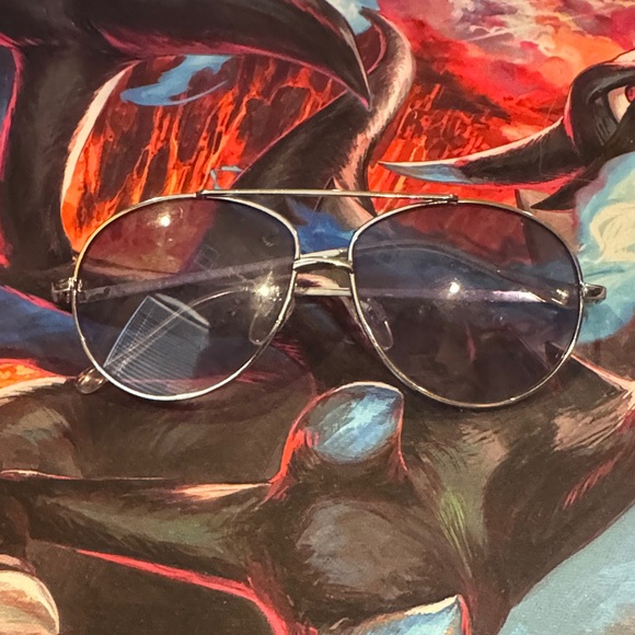 Ray-Ban Aviator Sunglasses - Silver Frame with Blue Lenses